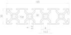 Aluminium slot profile 30120