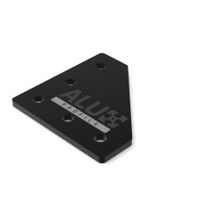 Connection plate L 60x60 black - 5 holes