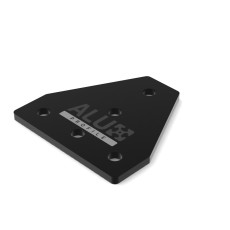 Connection plate T 60x60 black - 5 holes