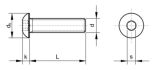 Hexagon Socket Button Head Screw ISO 7380 M6x16 black